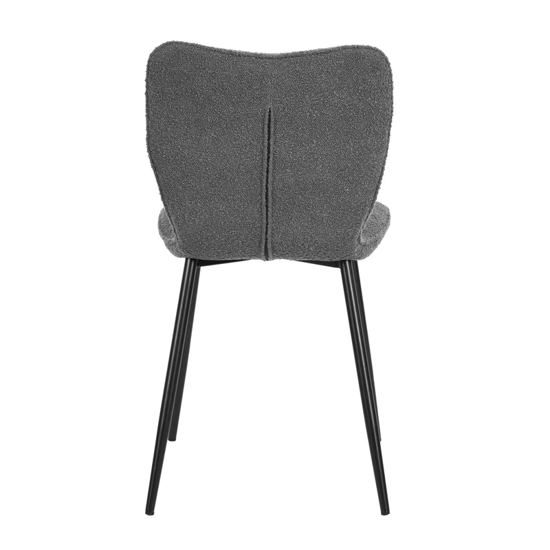 Lot de 2 chaises salle à manger en tissu gris effet laine bouclette DURSO GRANULAR GREY UKFR