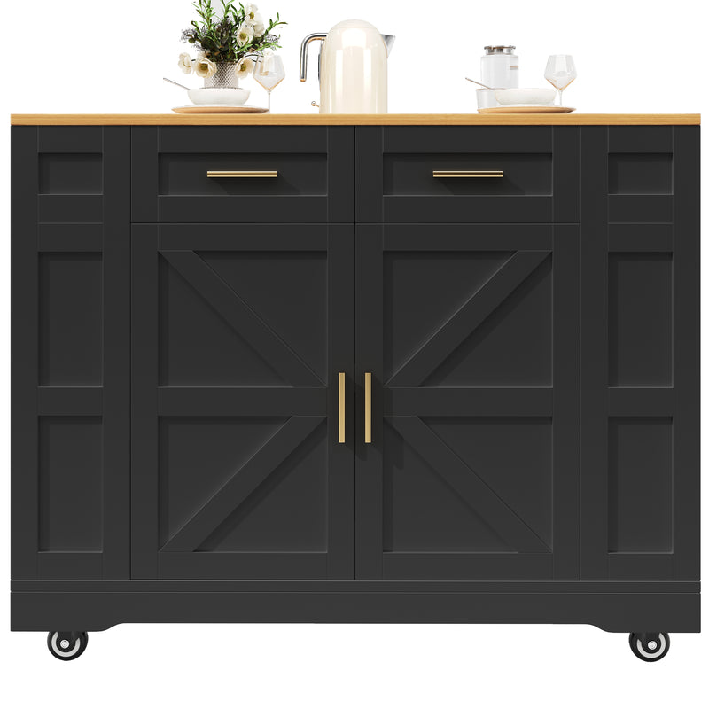 Chariots de cusisine noire extensible scandinaveen MDF avec roulettes DHENPHU