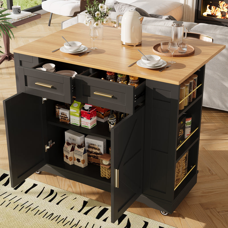 Chariots de cusisine noire extensible scandinaveen MDF avec roulettes DHENPHU