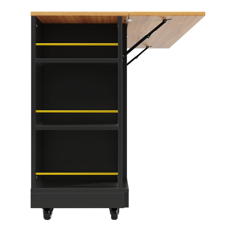 Chariots de cusisine noire extensible scandinaveen MDF avec roulettes DHENPHU