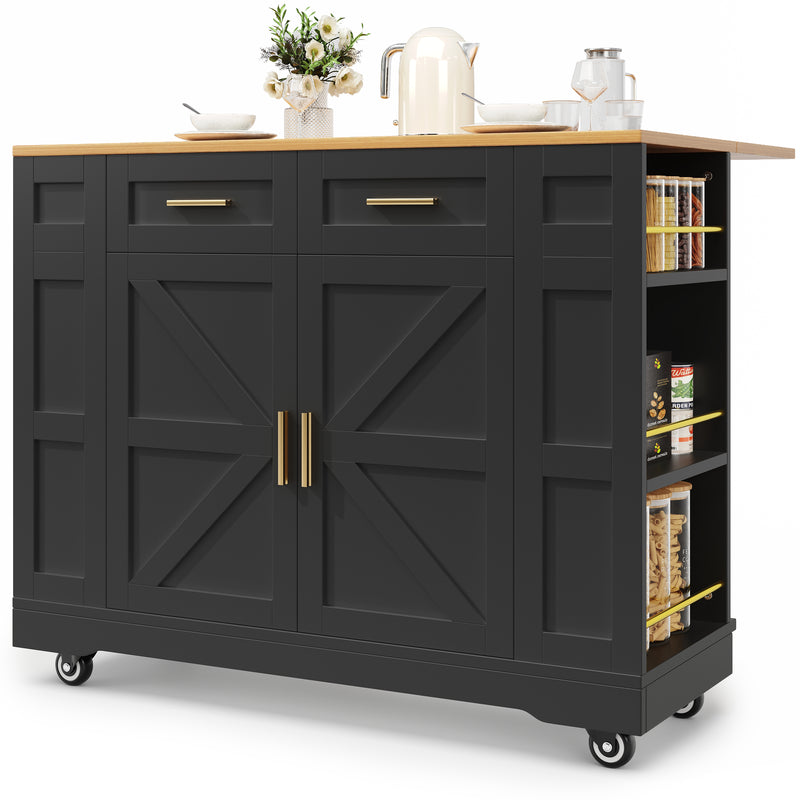 Chariots de cusisine noire extensible scandinaveen MDF avec roulettes DHENPHU