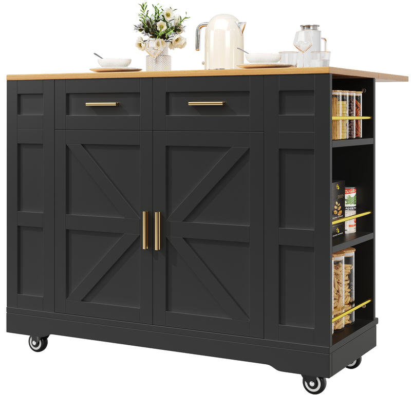 Chariots de cusisine noire extensible scandinaveen MDF avec roulettes DHENPHU