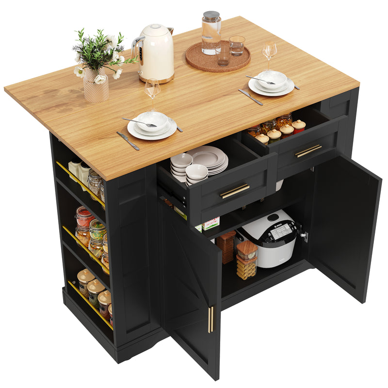 Chariots de cusisine noire extensible scandinaveen MDF avec roulettes DHENPHU