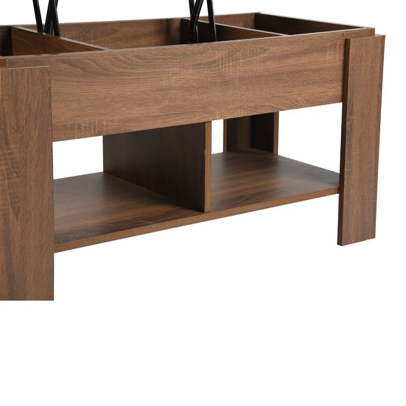 Table basse avec plateau relevable effet bois et marron 110*50 ELOT BROWN 110