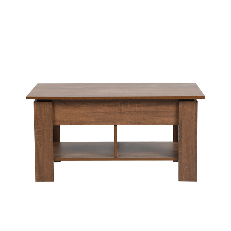 Table basse avec plateau relevable effet bois et marron 110*50 ELOT BROWN 110