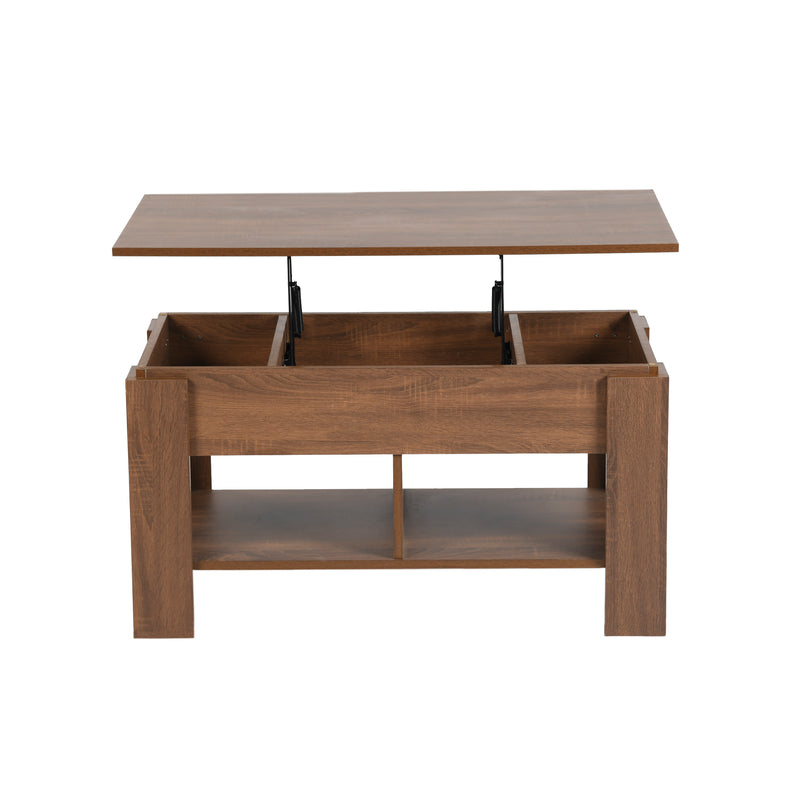 Table basse avec plateau relevable effet bois et marron 110*50 ELOT BROWN 110