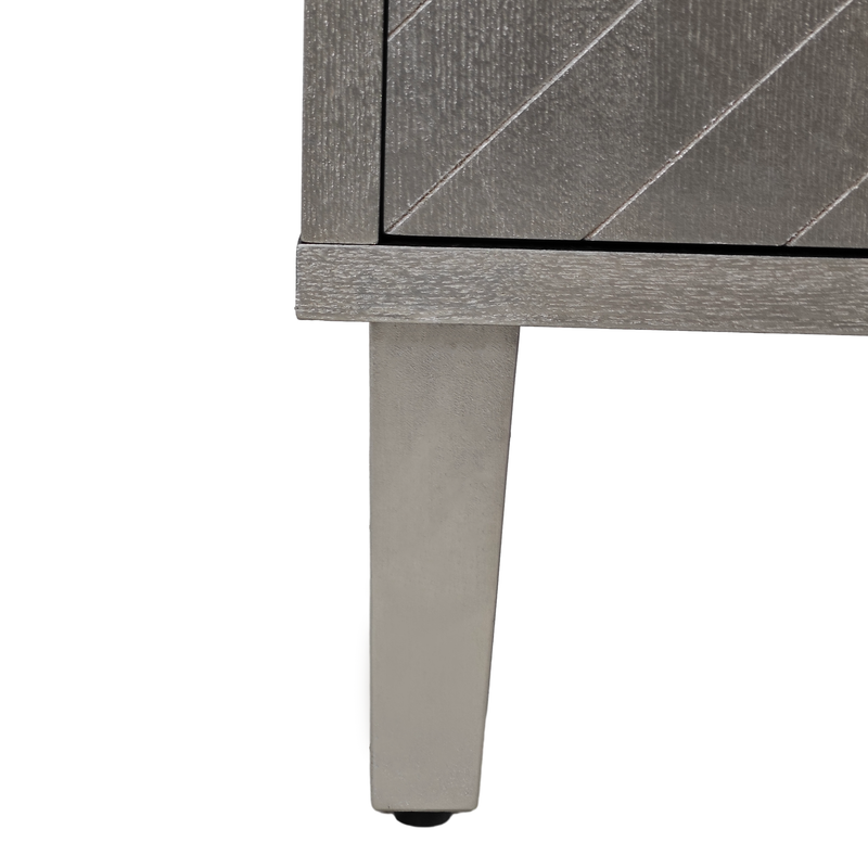 Buffet champagne argenté 4 portes poignées en alliage de zinc et façades à motif géométrique ENDOSPERM