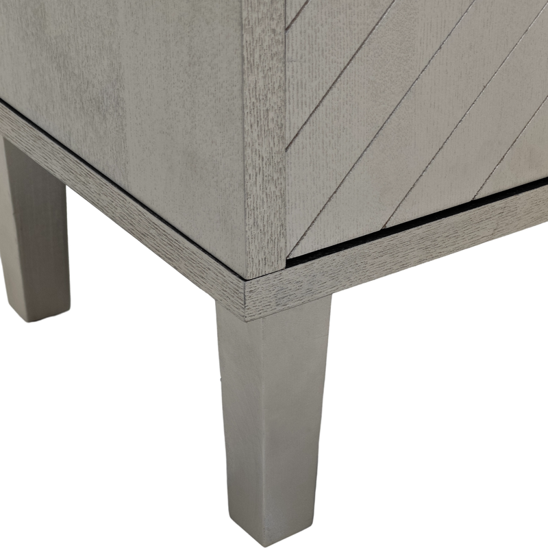 Buffet champagne argenté 4 portes poignées en alliage de zinc et façades à motif géométrique ENDOSPERM