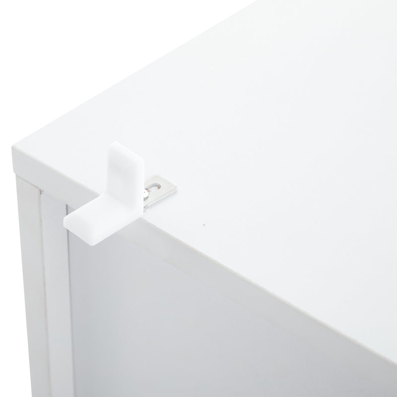 Buffet contemporain blanc motif texturé accent doré ERNAE