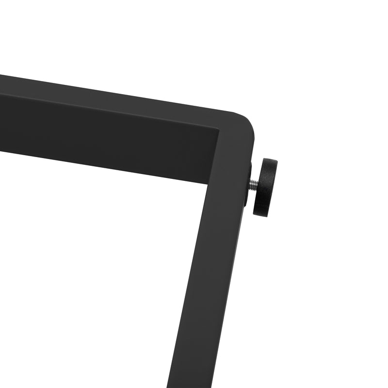 Table à manger extensible moderne effet marbre blanc et pieds noirs FASTIENS BLACK