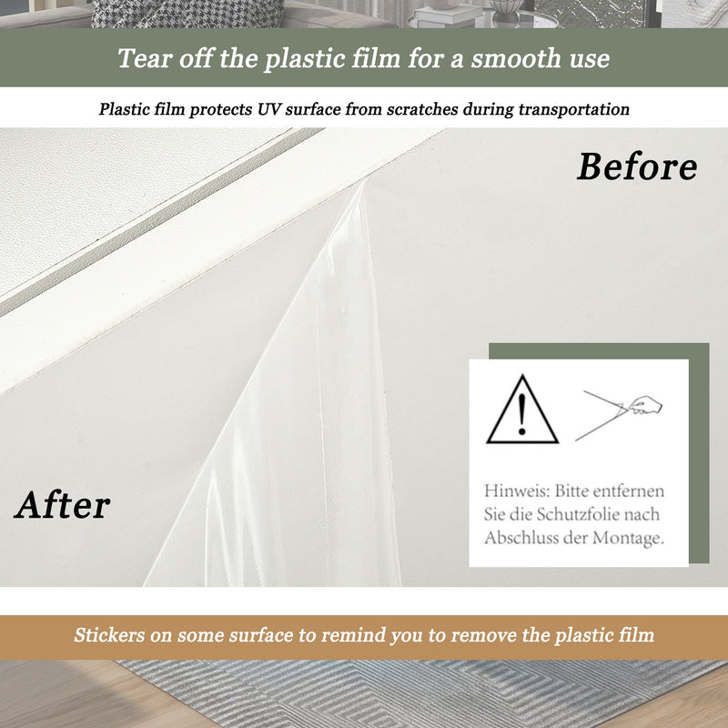 Table basse carrée blanche haute brillance pivotant à 360° et éclairage LED 16 couleurs FEN