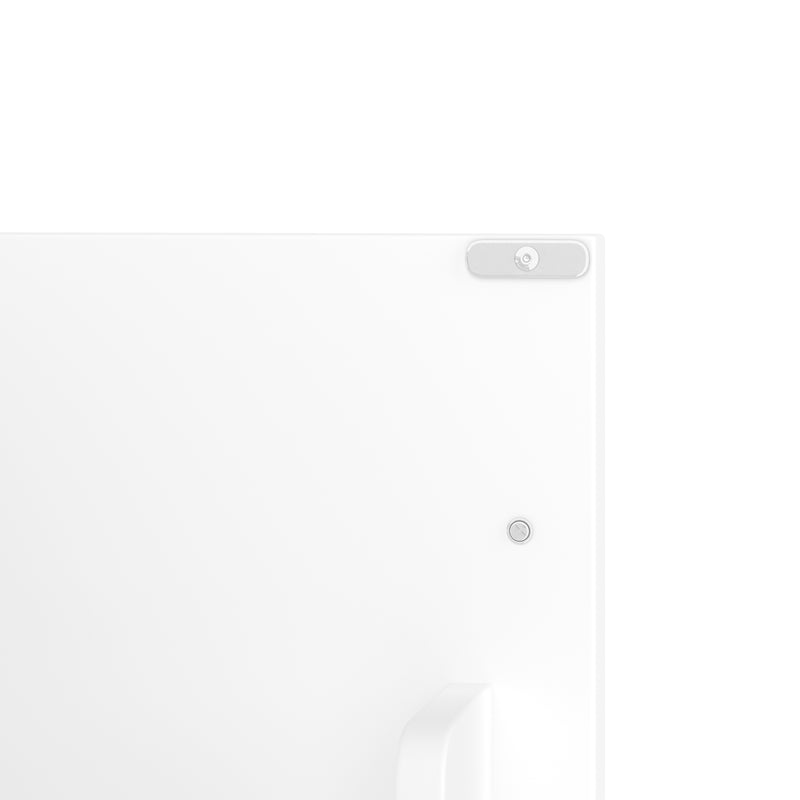 Meuble vasque blanc laqué sur pied, vasque en céramique, tiroir silencieux et rangement (robinet non inclus) FIBER