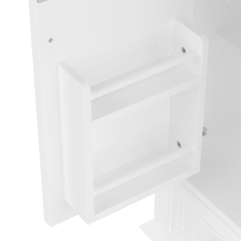 Meuble vasque blanc laqué sur pied, vasque en céramique, tiroir silencieux et rangement (robinet non inclus) FIBER