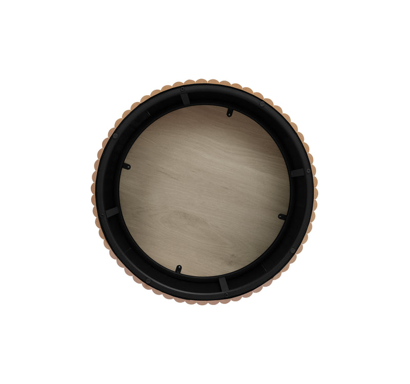 Ensemble de 2 tables basses gigognes rondes effet grain de bois clair FIBROIN