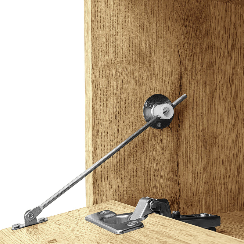 Meuble TV effet bois design asymétrique 3 portes et gris RAVINECALL