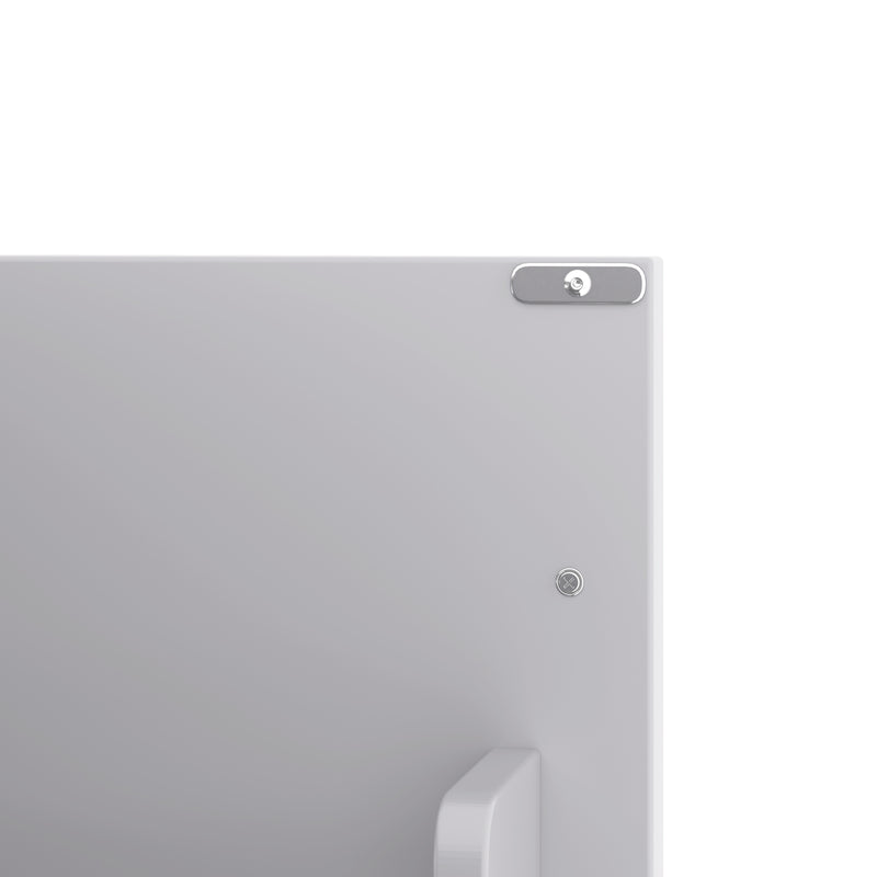 Meuble vasque gris sur pied avec vasque en céramique intégrée, double portes, tiroir et étagères (robinet non inclus) GELATIN