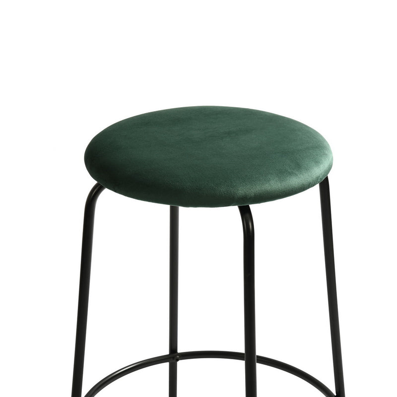 Lot de 2 tabourets de bar velours vert structure noir HAMER BARSTOOL DARK GREEN