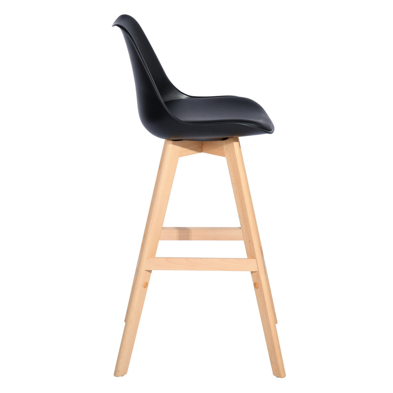 Lot De 2 Tabouret De Bar Scandinave Plastique Bois HOMIE PLUS BLACK UKFR