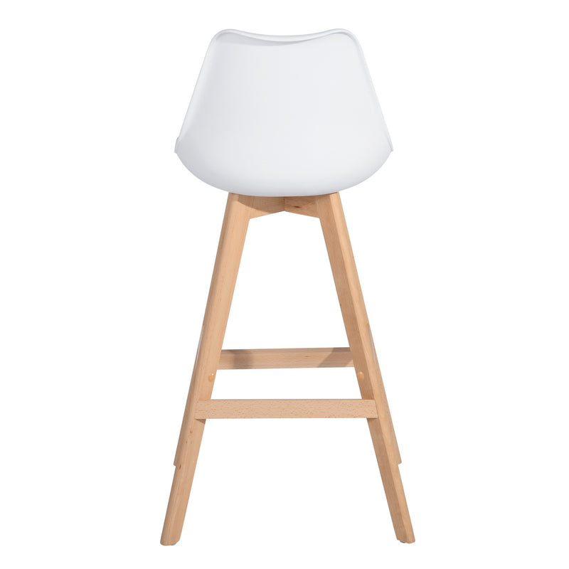 Lot de 2 tabourets de bar scandinave blanc pieds bois HOMIE PLUS WHITE UKFR