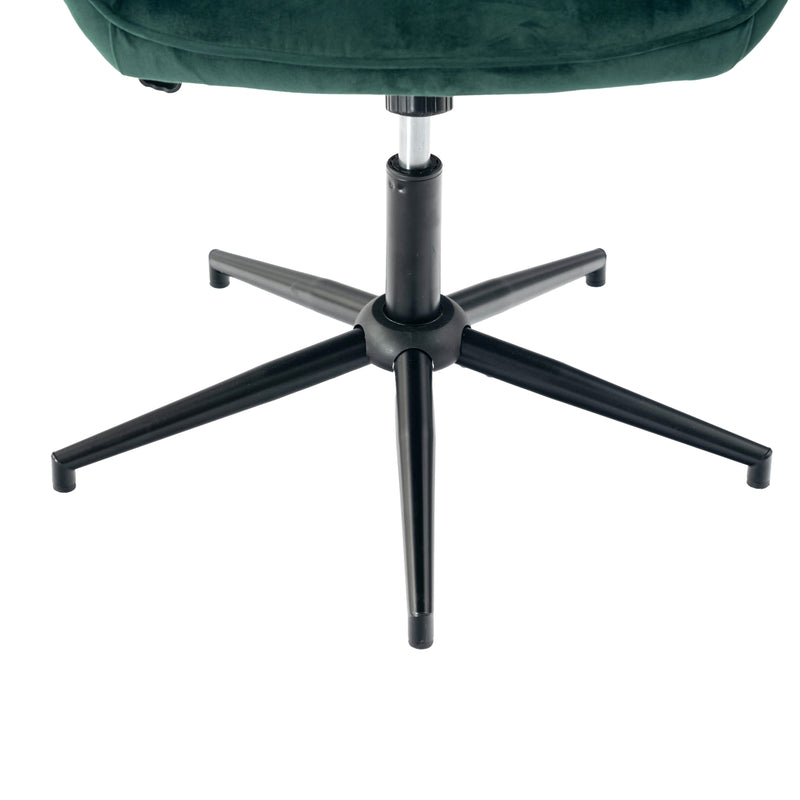 Fauteuil de bureau scandinave avec accoudoirs, 360°, en velours vert IRIS SMALL VELVET GREEN