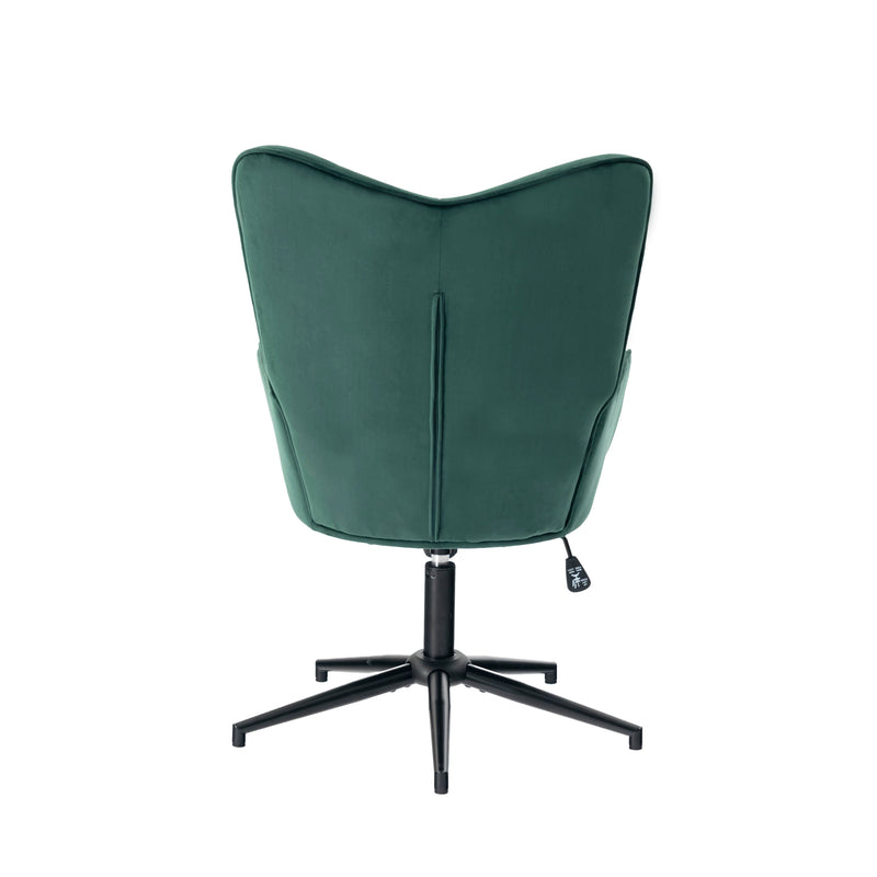 Fauteuil de bureau scandinave avec accoudoirs, 360°, en velours vert IRIS SMALL VELVET GREEN