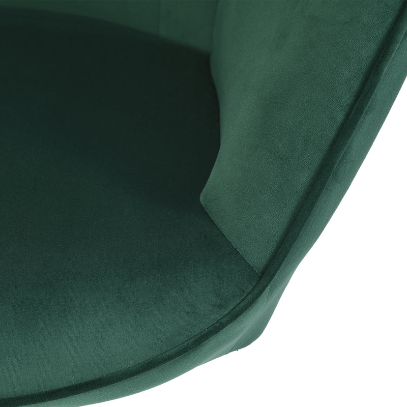 Skandinavischer Bürosessel mit Armlehnen, 360°, aus grünem Samt IRIS VELVET GREEN
