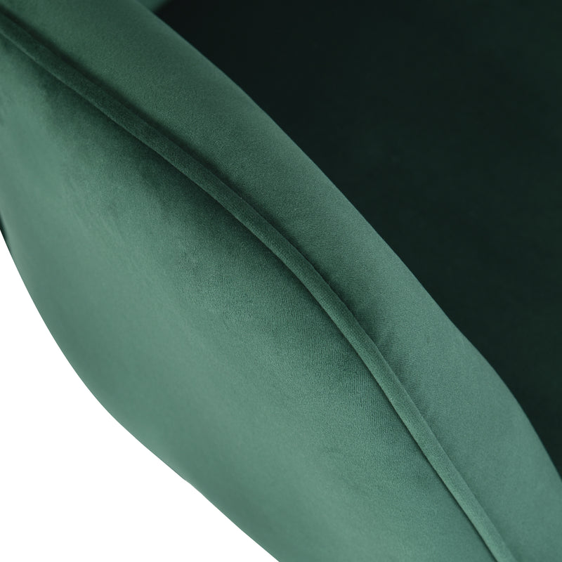 Skandinavischer Bürosessel mit Armlehnen, 360°, aus grünem Samt IRIS VELVET GREEN