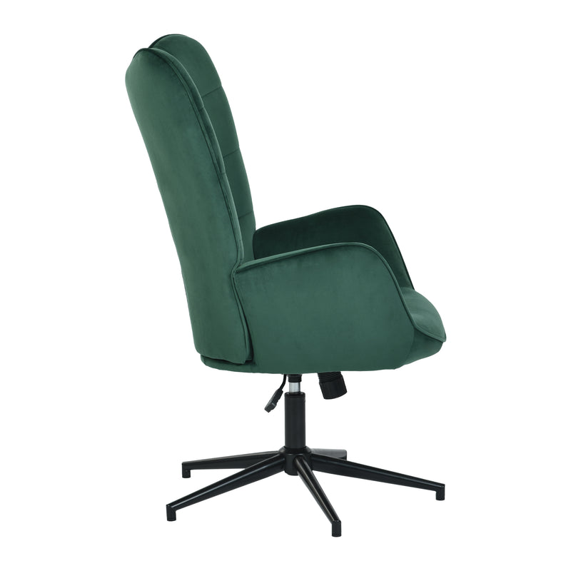 Skandinavischer Bürosessel mit Armlehnen, 360°, aus grünem Samt IRIS VELVET GREEN