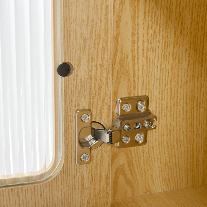 Coiffeuse moderne effet bois avec un miroir LED d&