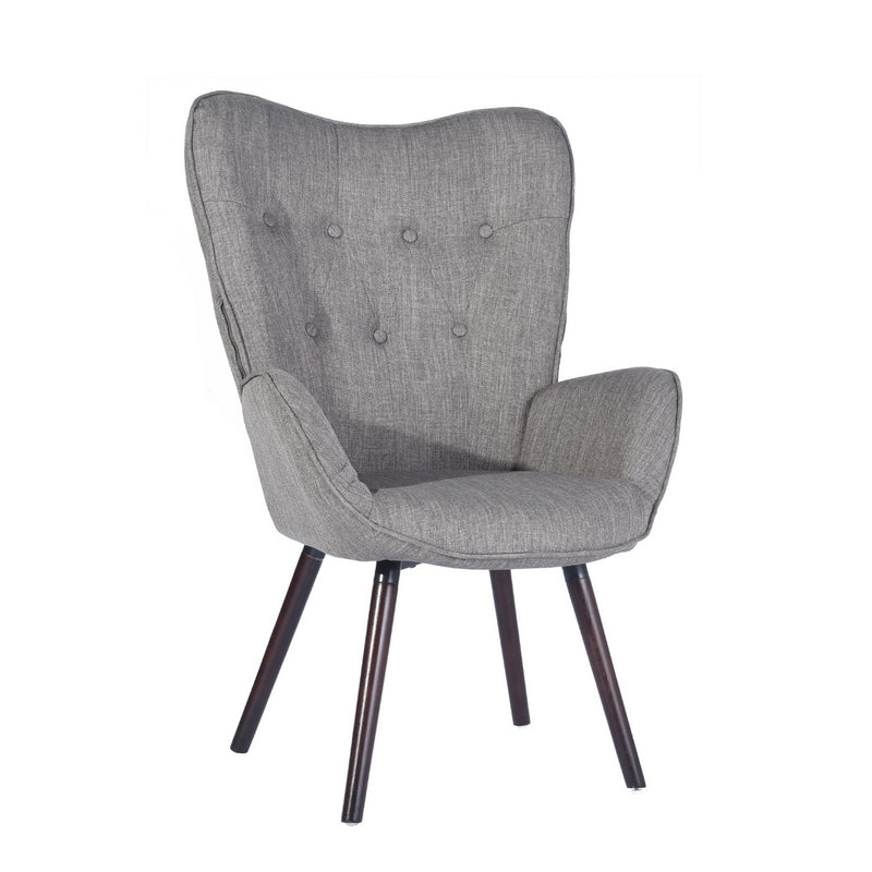 Fauteuil scandinave capitonné en tissu gris KAS KD GREY LMKZ