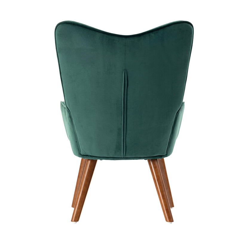 Fauteuil scandinave capitonné en velours vert KAS SMALL VELVET GREEN