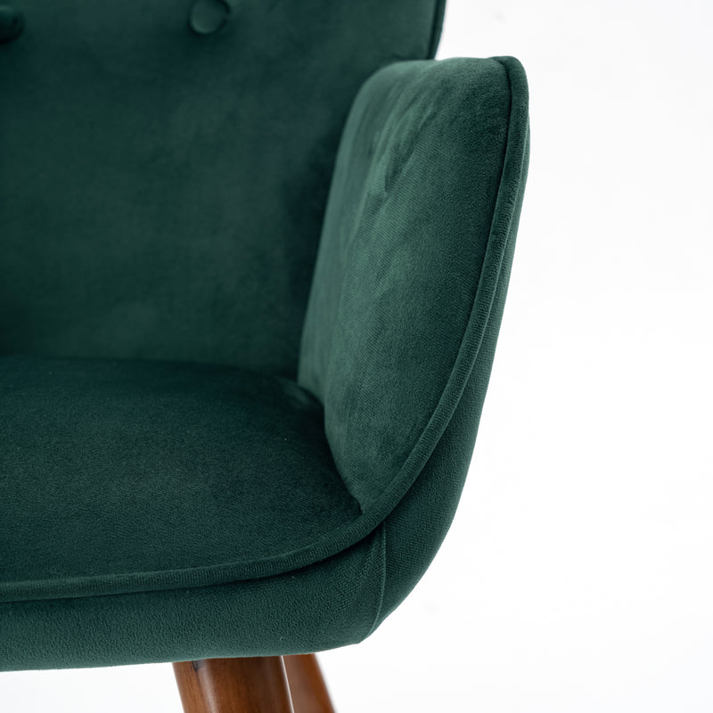 Fauteuil scandinave capitonné en velours vert KAS SMALL VELVET GREEN