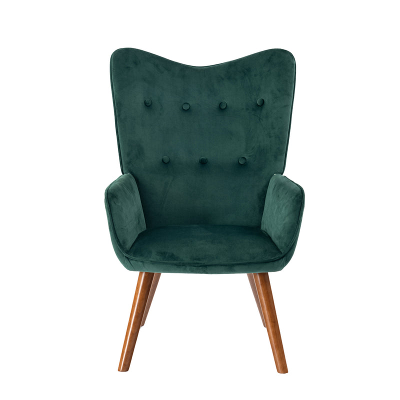 Fauteuil scandinave capitonné en velours vert KAS SMALL VELVET GREEN