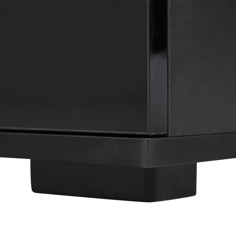 Vitrine haute noire éclairage LED grande porte 3 titoirs KARCILS