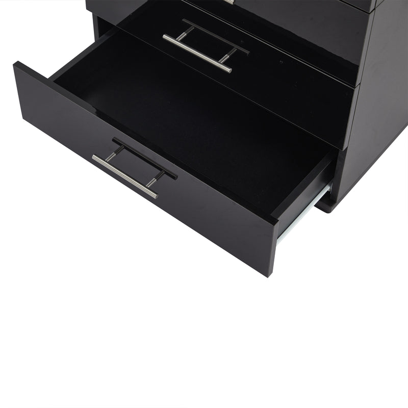 Vitrine haute noire éclairage LED grande porte 3 titoirs KARCILS