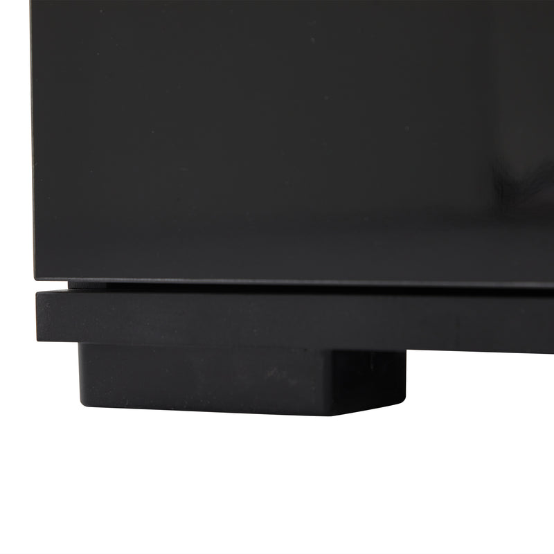 Vitrine haute noire éclairage LED grande porte 3 titoirs KARCILS