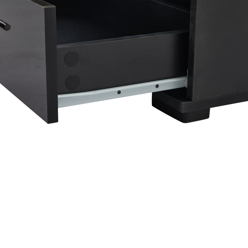 Vitrine haute noire éclairage LED grande porte 3 titoirs KARCILS