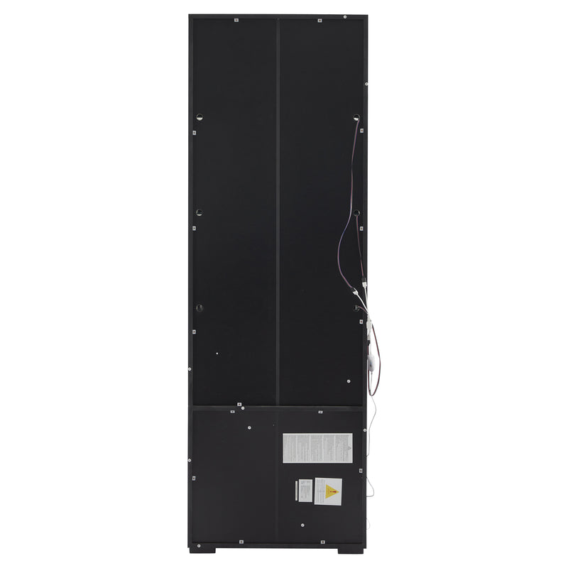 Vitrine haute noire éclairage LED grande porte 3 titoirs KARCILS