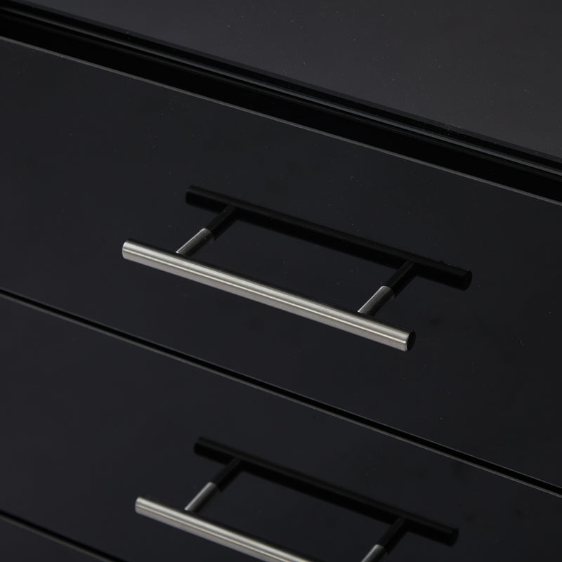 Vitrine haute noire éclairage LED grande porte 3 titoirs KARCILS
