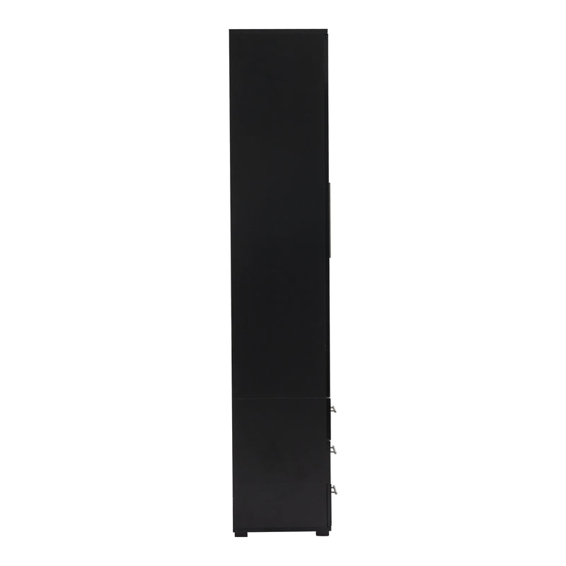 Vitrine haute noire éclairage LED grande porte 3 titoirs KARCILS