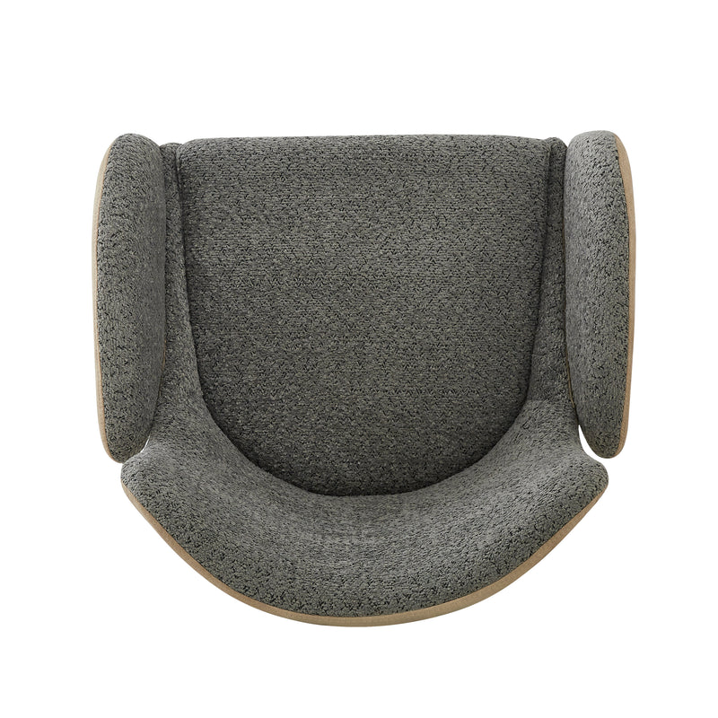 Lot de 2 chaises de salle à manger en velours bouclé gris pivotante à 360° avec accoudoirs KHERCEKS