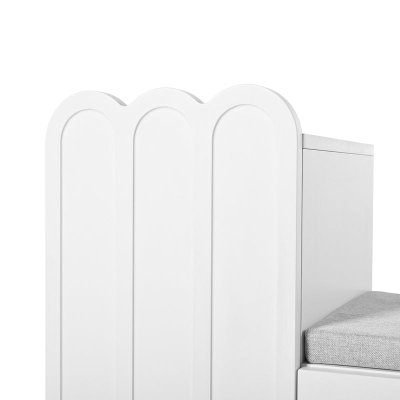 Meuble à chaussures blanc avec rangement banc assise rembourrée KIVUILS