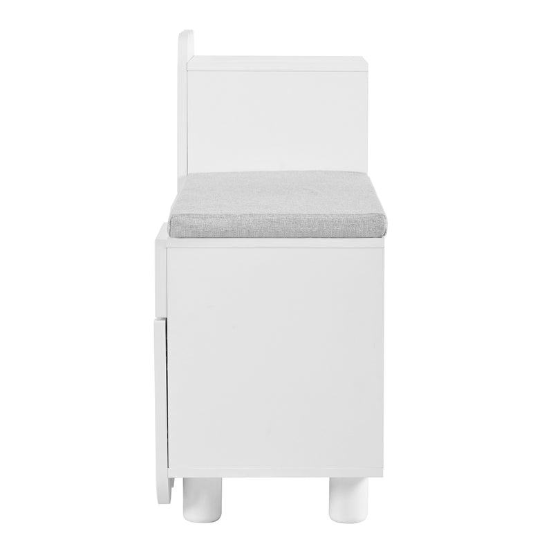 Meuble à chaussures blanc avec rangement banc assise rembourrée KIVUILS
