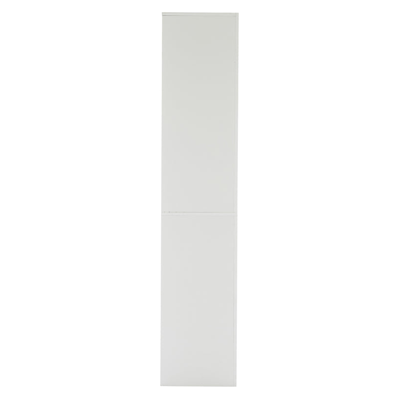 Vitrine haute blanche brillante avec éclairage LED, portes en verre trempé KRATUDS