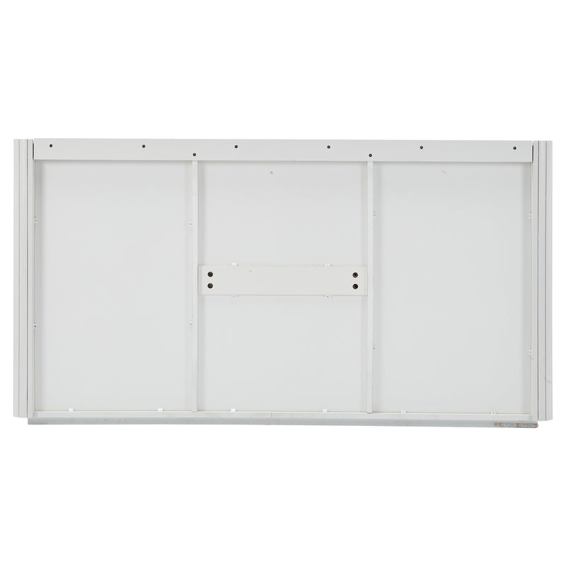 Buffet blanc élégant 2 portes, 2 tiroirs avec éclairage LED 150*35*80cm KRAUDREL