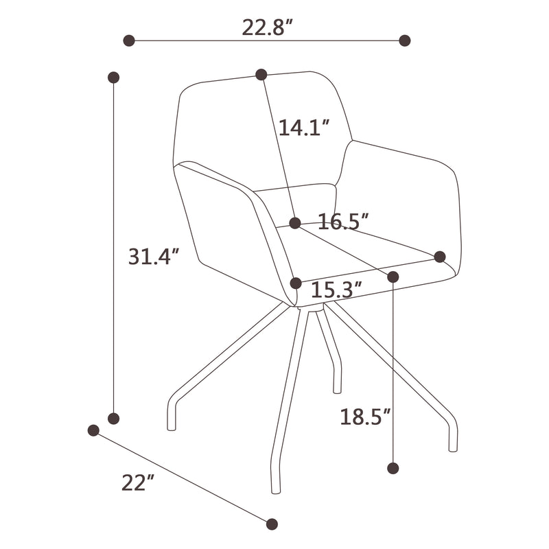 Lot de 2 chaises de salle à manger cuir synthétique noir pieds noirs KRUUD BLACK