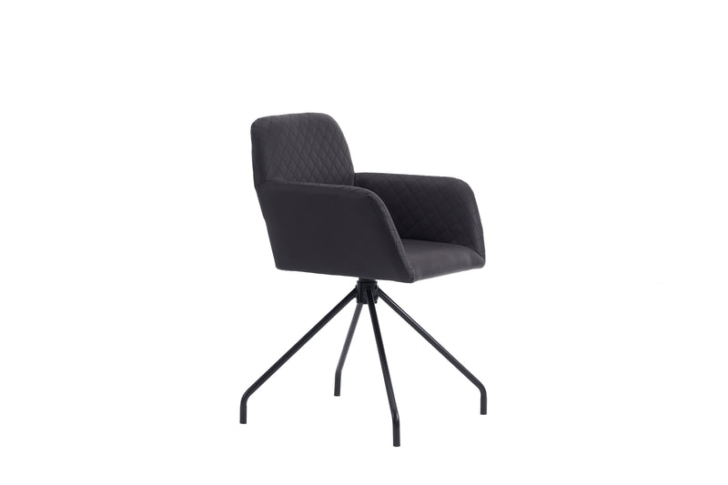 Lot de 2 chaises de salle à manger cuir synthétique noir pieds noirs KRUUD BLACK