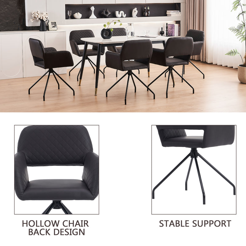 Lot de 2 chaises de salle à manger cuir synthétique noir pieds noirs KRUUD BLACK