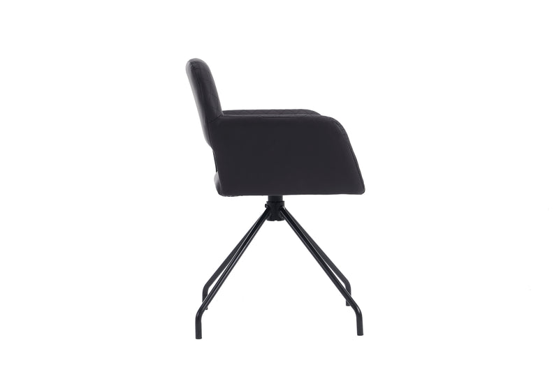 Lot de 2 chaises de salle à manger cuir synthétique noir pieds noirs KRUUD BLACK