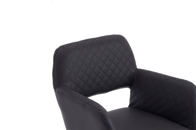 Lot de 2 chaises de salle à manger cuir synthétique noir pieds noirs KRUUD BLACK